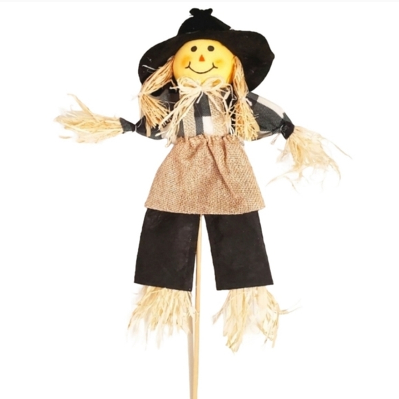 #D New Scarecrow On A Stick Harvest Halloween Thanksgiving Decoration - Picture 1 of 2